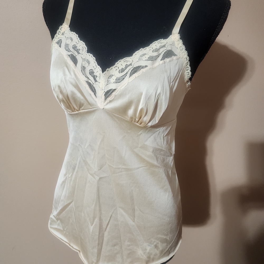 Elegant Cream Lace Trim Camisole